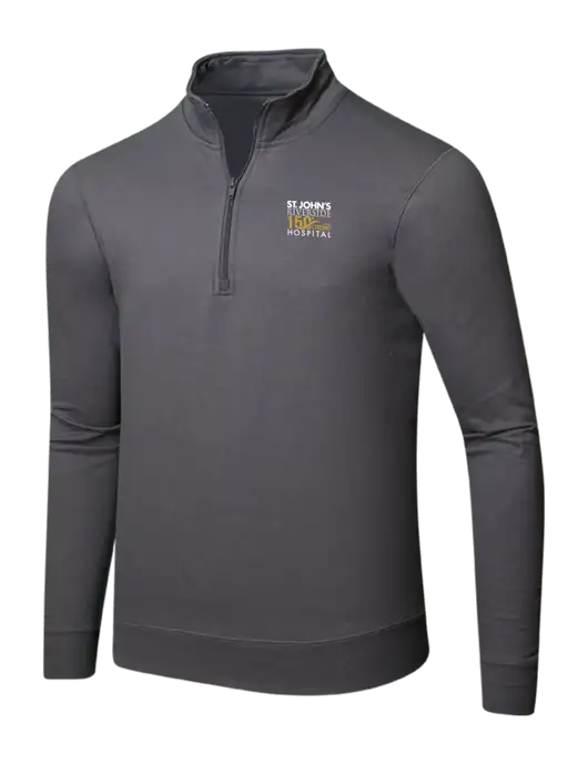 Charcoal 8.5 oz Ring Spun 1/4 Zip Pullover Sweatshirt w/St. John's 150+ Logo