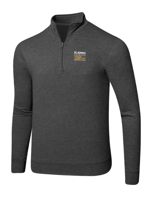 Dark Heather Grey 8.5 oz Ring Spun 1/4 Zip Pullover Sweatshirt w/St. John's 150+ Logo