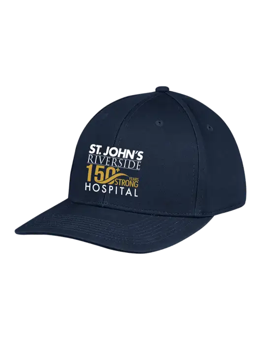 Premium Modern Structured Twill Navy Snapback Cap w/St. John's 150+ Logo
