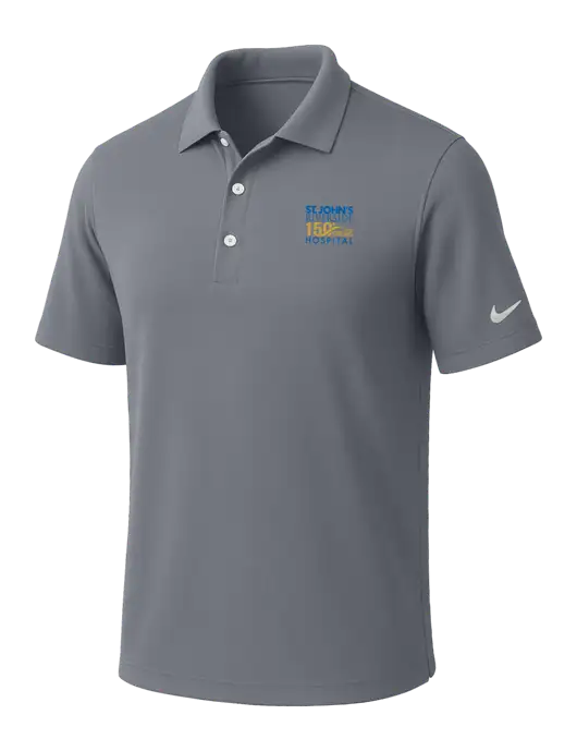 NIKE Medium Grey Dri-Fit Micro Pique Polo w/St. John's 150+ Logo