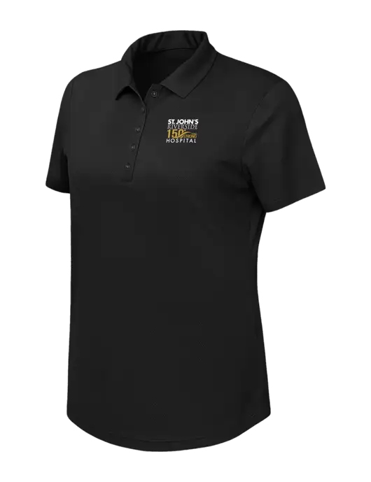 Callaway Womens Birdseye Black Polo w/St. John's 150+ Logo