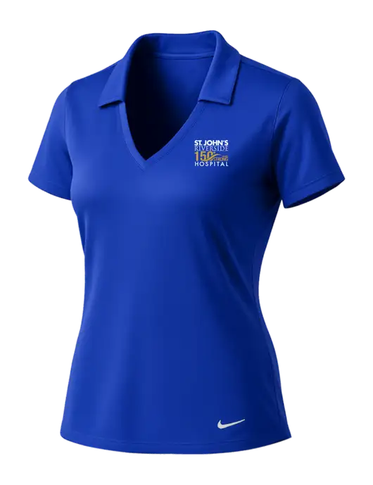 NIKE Dark Royal Womens Dri-Fit Vertical Mesh Polo w/St. John's 150+ Logo
