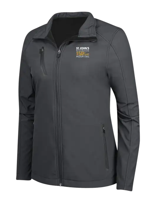 Dark Grey Womens Welded Softshell Jacket w/St. John's 150+ Logo