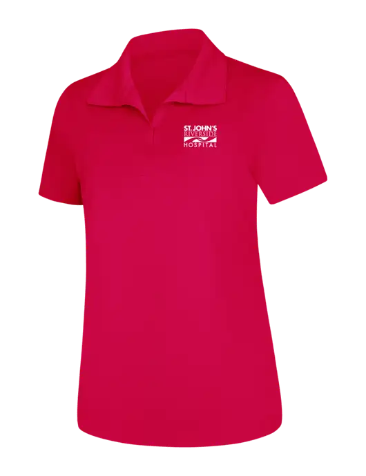 Womens Pink Raspberry Micropique Sport-Wick Polo w/St. John's Riverside Logo