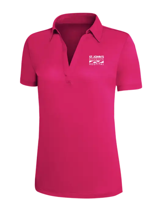Pink Raspberry Silk Touch Womens Performance Polo w/St. John's Riverside Logo