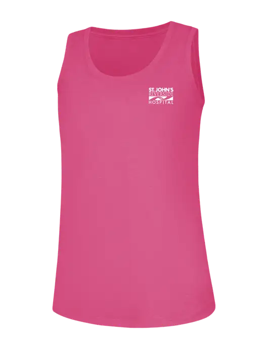 Womens Fuchsia Frost Perfect Tri Racerback Tank w/St. John's Riverside Logo