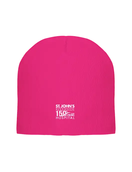Solid Neon Pink Element Knit Beanie w/St. John's 150+ Logo