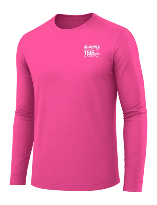 Long Sleeve Neon Pink PosiCharge Competitor Tee w/St. John's 150+ Logo