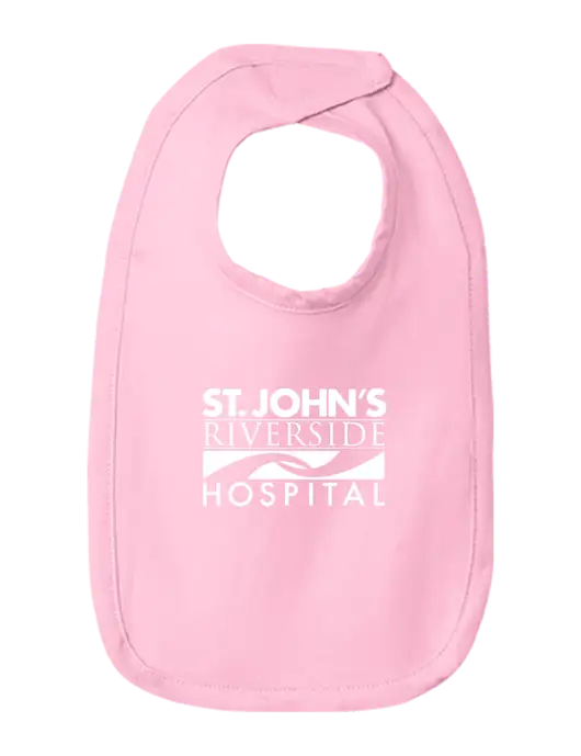 Rabbit Skins Pink Infant Premium Jersey Bib w/St. John's Riverside Logo