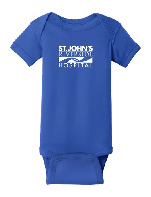 Rabbit Skins Royal Infant Short Sleeve Baby Rib Bodysuit w/St. John's Riverside Logo