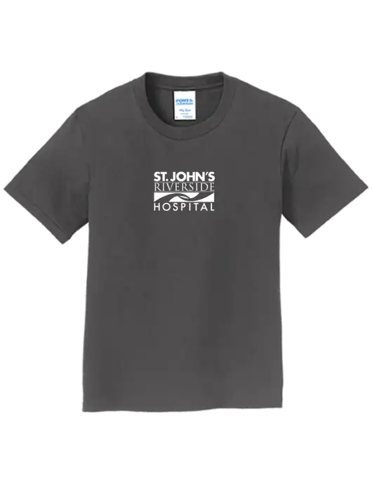 Youth Ring Spun Charcoal 4.5 oz T-Shirt w/St. John's Riverside Logo