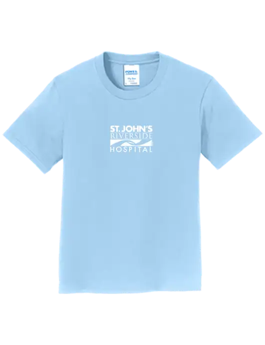 Youth Ring Spun Light Blue 4.5 oz T-Shirt w/St. John's Riverside Logo