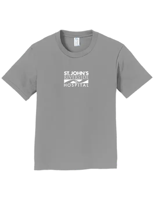 Youth Ring Spun Medium Grey 4.5 oz T-Shirt w/St. John's Riverside Logo