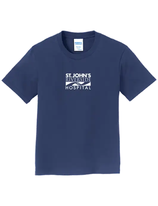 Youth Ring Spun Navy 4.5 oz T-Shirt w/St. John's Riverside Logo
