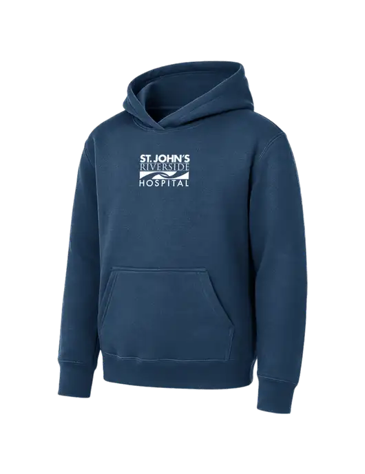 Youth Navy 7.8 oz Pullover Hooded Sweatshirt w/St. John's Riverside Logo