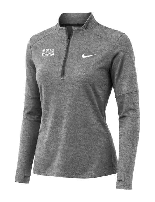 Nike Black Heather Womens Dri-FIT Element 1/2-Zip Pullover w/St. John's Riverside Logo