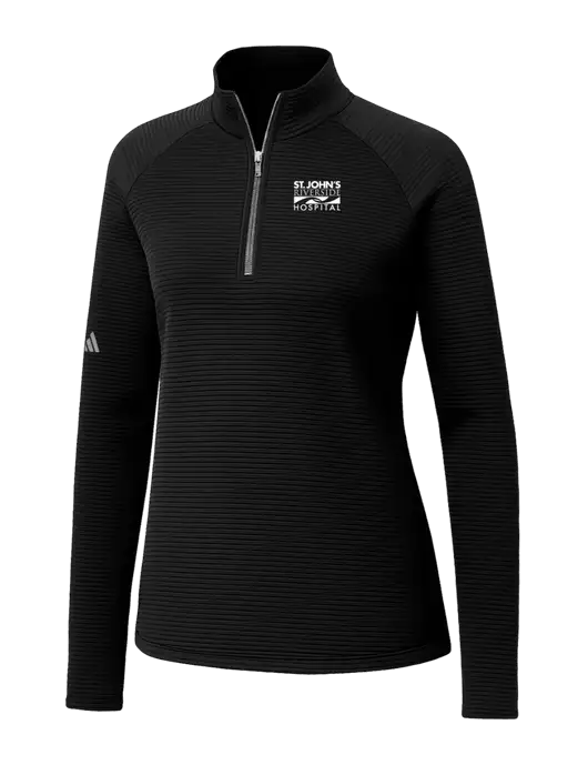 Adidas Womens Black Spacer Quarter-Zip Pullover  w/St. John's Riverside Logo