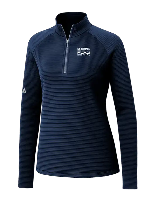Adidas Womens Navy Spacer Quarter-Zip Pullover  w/St. John's Riverside Logo