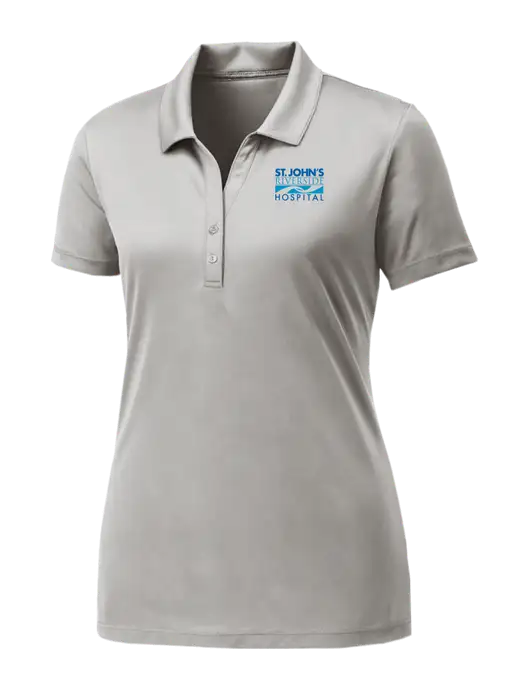 Womens Very Light Grey PosiCharge Competitor Polo w/St. John's Riverside Logo