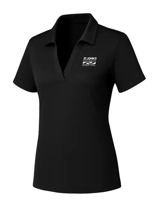 Womens Black PosiCharge RacerMesh Polo w/St. John's Riverside Logo