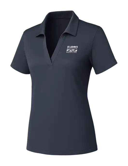 Womens Dark Grey PosiCharge RacerMesh Polo w/St. John's Riverside Logo