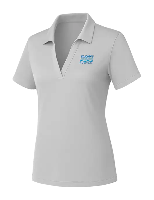 Womens Light Grey PosiCharge RacerMesh Polo w/St. John's Riverside Logo