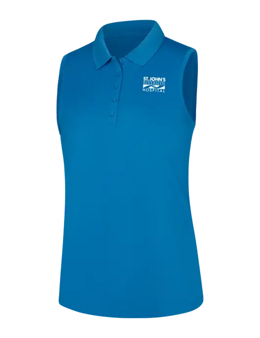Womens Light Royal Dry Zone UV Micro-Mesh Sleeveless Polo w/St. John's Riverside Logo