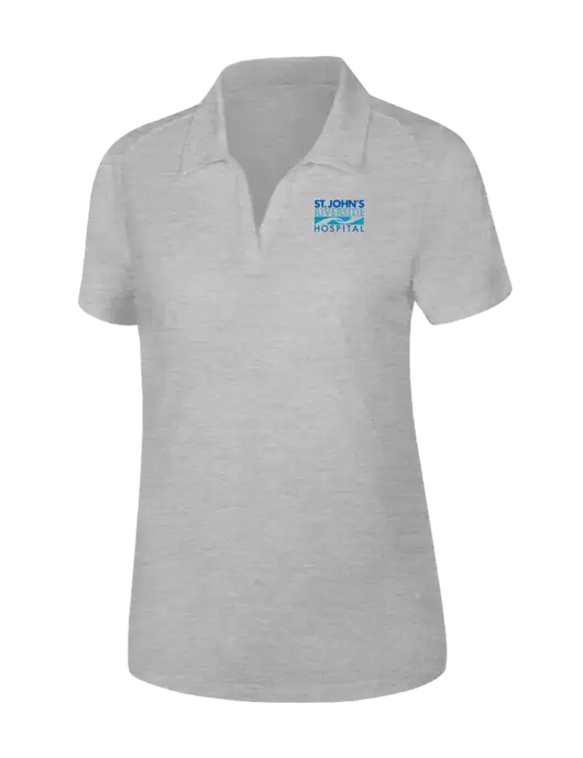 Light Grey Heather Womens PosiCharge Tri-Blend Wicking Polo w/St. John's Riverside Logo
