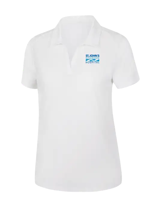 White Womens PosiCharge Tri-Blend Wicking Polo w/St. John's Riverside Logo