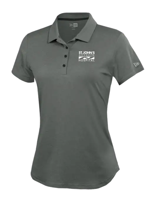 New Era Womens Power Dark Grey Heather Polo w/St. John's Riverside Logo