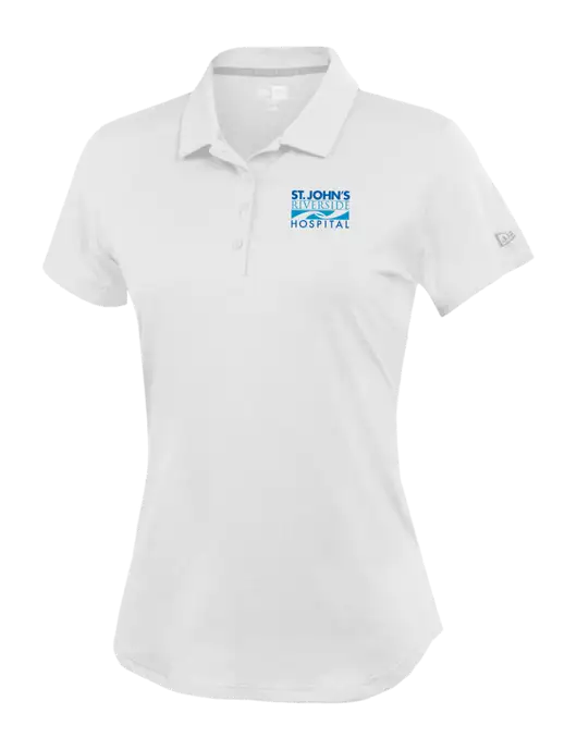 New Era Womens Power White Polo w/St. John's Riverside Logo