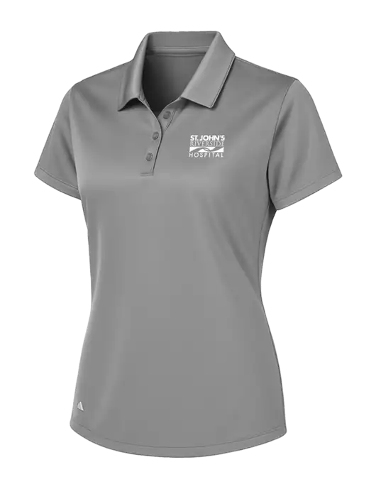Adidas Light Grey Womens Basic Sport Polo w/St. John's Riverside Logo