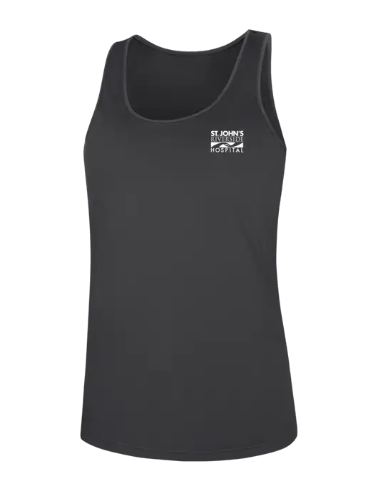 Womens Dark Grey PosiCharge Competitor Racerback Tank w/St. John's Riverside Logo