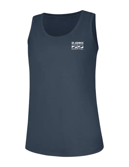 Womens Navy Frost Perfect Tri Racerback Tank w/St. John's Riverside Logo