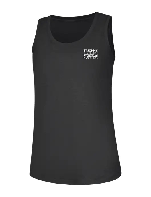 Womens Black Frost Perfect Tri Racerback Tank w/St. John's Riverside Logo