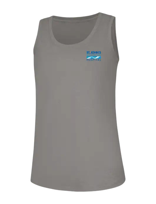 Womens Light Grey Frost Perfect Tri Racerback Tank w/St. John's Riverside Logo