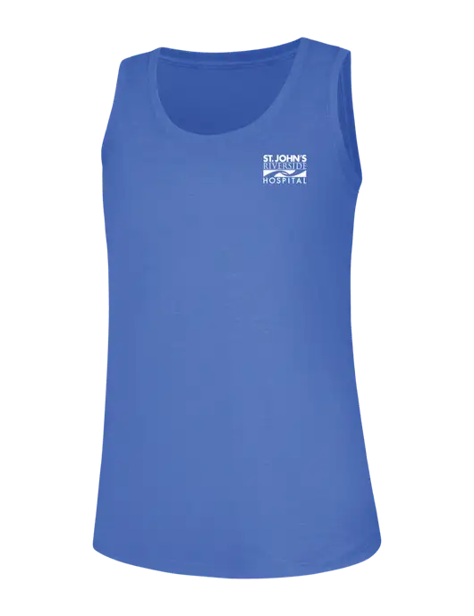 Womens Royal Frost Perfect Tri Racerback Tank w/St. John's Riverside Logo