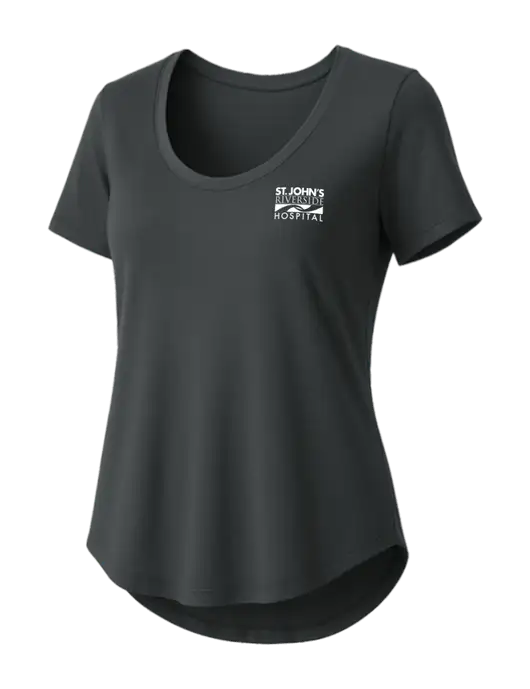 Mercer+Mettle Womens Dark Grey Stretch Jersey Relaxed Scoop w/St. John's Riverside Logo