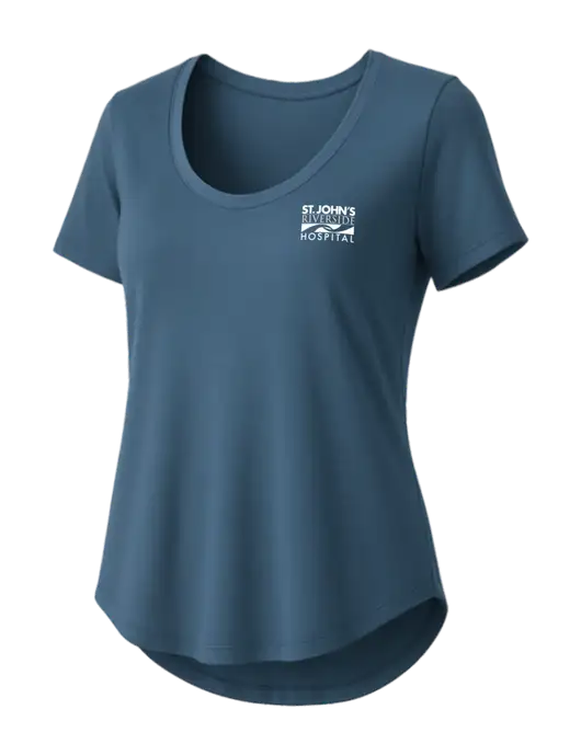 Mercer+Mettle Womens Light Navy Blue Stretch Jersey Relaxed Scoop w/St. John's Riverside Logo