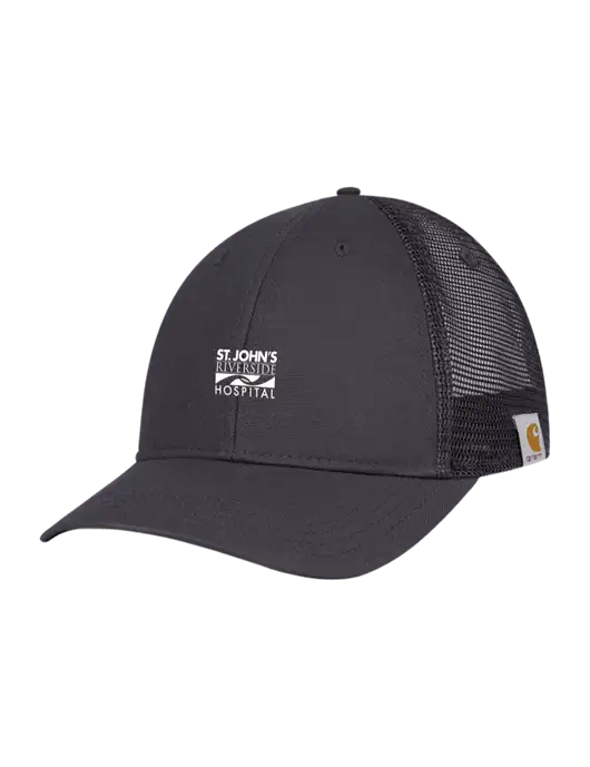 Carhartt Dark Grey Canvas Trucker Cap w/St. John's Riverside Logo