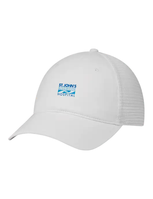 Richardson 111 Garment Washed Trucker Cap White w/White Mesh w/St. John's Riverside Logo