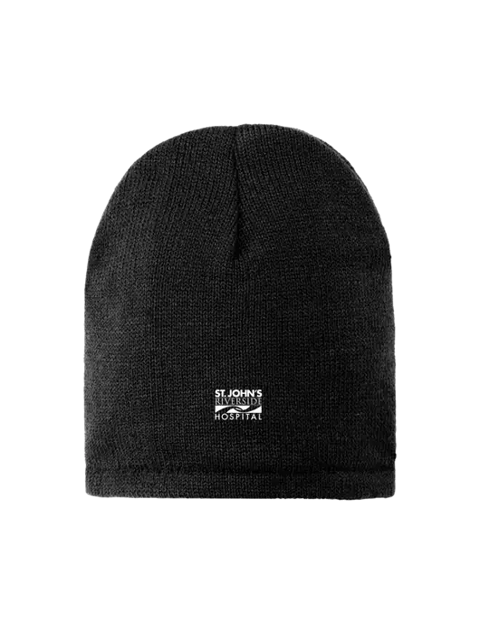 Black Fleece-Lined Beanie Cap w/St. John's Riverside Logo