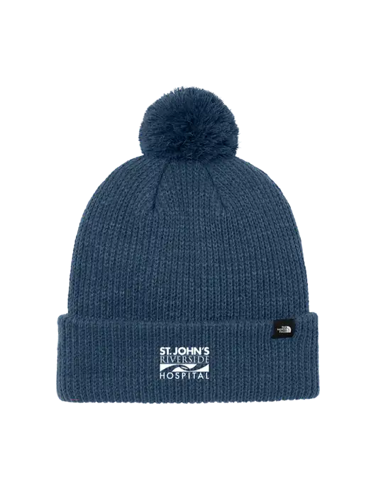 The North Face Light Navy Pom Beanie w/St. John's Riverside Logo