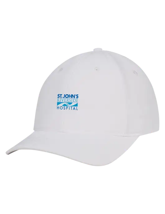 White Nylon Twill Performance Cap w/St. John's Riverside Logo