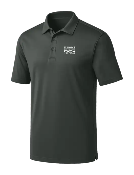 Dark Grey Silk Touch Performance Polo w/St. John's Riverside Logo
