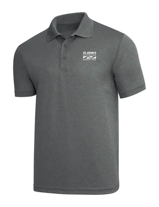 Medium Grey Heather PosiCharge RacerMesh Polo w/St. John's Riverside Logo