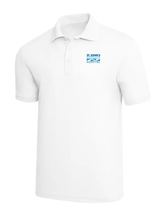 White PosiCharge RacerMesh Polo w/St. John's Riverside Logo