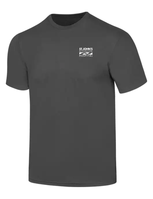 Simply Soft Charcoal 4.5oz  Poly/Combed Ring Spun Cotton T-Shirt w/St. John's Riverside Logo