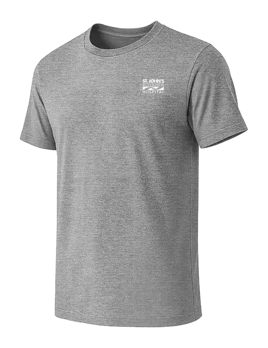 BELLA+CANVAS Heather Grey CVC Short Sleeve Tee w/St. John's Riverside Logo
