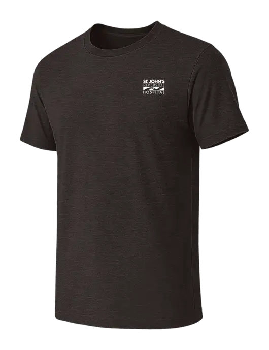 BELLA+CANVAS Dark Grey Heather CVC Short Sleeve Tee w/St. John's Riverside Logo